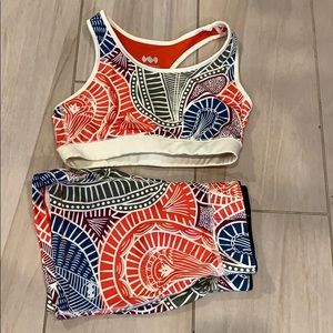 Janji running sports bra and shorts